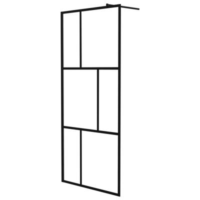 Inloopdouchewand 90x195 cm gehard glas zwart