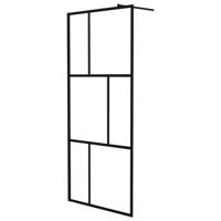 Inloopdouchewand 90x195 cm gehard glas zwart - thumbnail