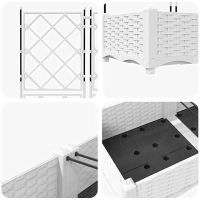VidaXL Tuin bloempot 3 pcs wit 120 x 40 x 125,5 cm staal