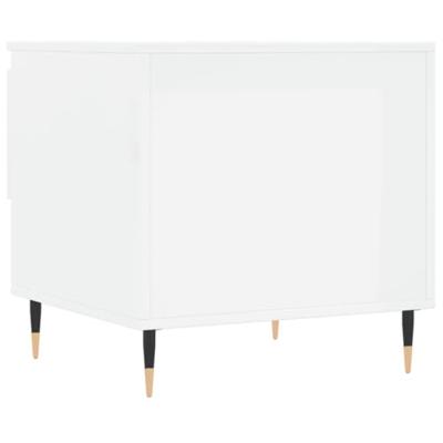 Salontafels 2 st 50x46x50 cm bewerkt hout hoogglans wit