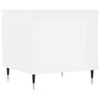 Salontafels 2 st 50x46x50 cm bewerkt hout hoogglans wit - thumbnail