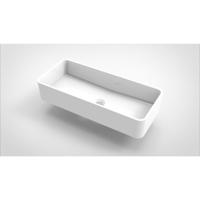 Arcqua Case waskom - 60x26cm - Rechthoek - Cast marble Wit Glans WAS103654 - thumbnail