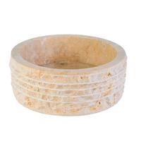 Waskom BWS Stone Rond 40x40x15 cm Gepolijste Binnenzijde Natuursteen Creme BWS - thumbnail