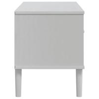 Tv-meubel SENJA 106x40x49 cm rattan massief grenenhout wit - thumbnail