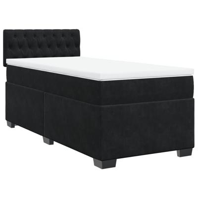 Boxspring met matras fluweel zwart 120x200 cm - thumbnail
