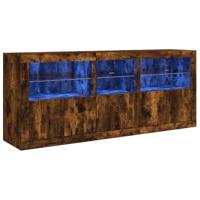Dressoir met LED-verlichting 162x37x67 cm bruin eiken - thumbnail