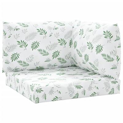 VidaXL Palletkussens 3 st bladpatroon oxford stof VidaXL Palletkussens 3 st bladpatroon oxford stof