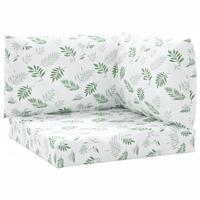 VidaXL Palletkussens 3 st bladpatroon oxford stof - thumbnail