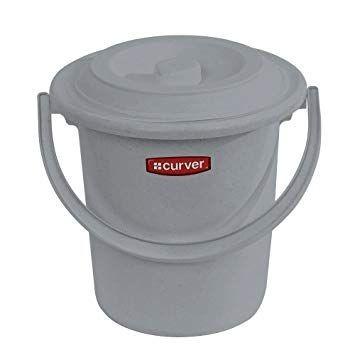 Curver toiletemmer+ deksel grijs 5ltr