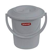 Curver toiletemmer+ deksel grijs 5ltr - thumbnail