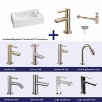 FonteinPack Metis Keramiek 50x25x13 cm RVS (Keuze uit 8 kranen) - thumbnail