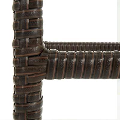 Barkrukken met kussens 2 st poly rattan bruin - thumbnail