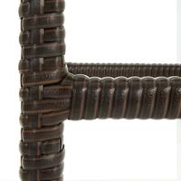 Barkrukken met kussens 6 st poly rattan bruin - thumbnail