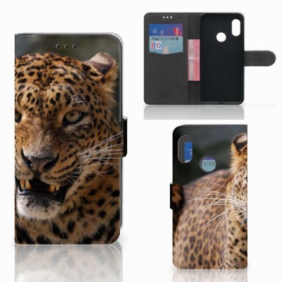 Xiaomi Mi A2 Lite Telefoonhoesje met Pasjes Luipaard Xiaomi Mi A2 Lite Telefoonhoesje met Pasjes Luipaard