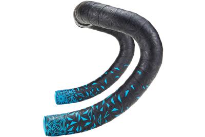 Supacaz super sticky kush star fade stuurlint zwart / neon blauw inclusief aluminium neon blauw stuurplug