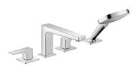 Hansgrohe Metropol 4-gats badrandmengkraan afbouwdeel met rechte greep, voor Secuflex, chroom - thumbnail