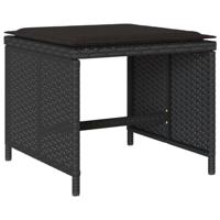 11-delige Tuinset met kussens poly rattan zwart - thumbnail