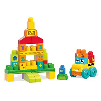 Mattel Mega bloks 1-2-3 tel bus met diverse blokken met cijfers