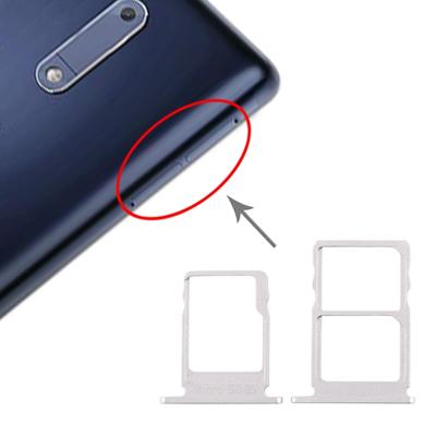 SIM-kaartlade + SIM-kaartlade + Micro SD-kaartlade voor Nokia 5 / N5 TA-1024 TA-1027 TA-1044 TA-1053 (Wit)