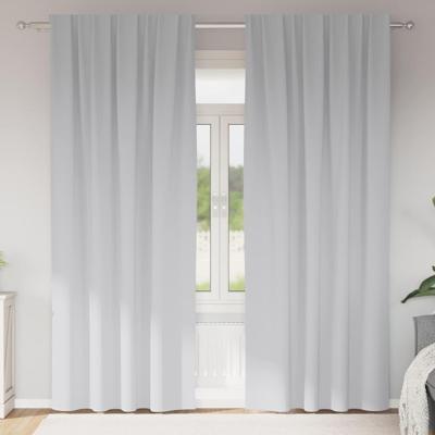 VidaXL Zwart-out gordijnen met ringen 2 pcs bleekgrijs 245 x 140 cm