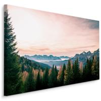 Schilderij - Uitzicht over de Italiaanse Alpen, Premium Print - thumbnail