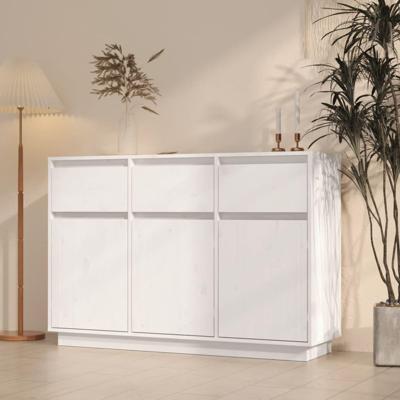 Dressoir 110x34x75 cm massief grenenhout wit