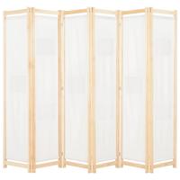 Kamerscherm met 6 panelen 240x170x4 cm stof crème - thumbnail
