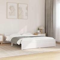 Bedframe massief hout wit 150x200 cm - thumbnail