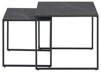 Bendt Bijzettafel 'Anker' Set van 2 stuks, Marmerlook, kleur zwart - thumbnail