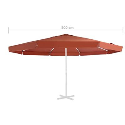 VidaXL Vervangingsdoek voor parasol 500 cm terracottakleurig
