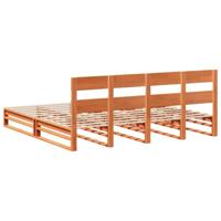 Bedframe zonder matras massief grenenhout wasbruin 180x200 cm - thumbnail