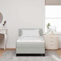 Boxspringbed met matras fluweel lichtgrijs 90x190 cm - thumbnail