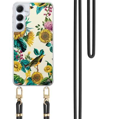 Samsung Galaxy A55 hoesje met zwart koord - Sunflowers Samsung Galaxy A55 hoesje met zwart koord - Sunflowers