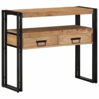 Wandtafel met lade Bruin 90 x 33 x 75 cm Massief Acaciahout - thumbnail