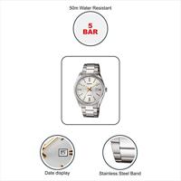 Casio DATE - SILVER, GOLD INDEXES (Ø 39 mm) Heren horloge - thumbnail