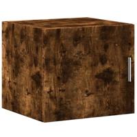 Opbergkast smal 45x42,5x225 cm bewerkt hout gerookt eikenkleur - thumbnail