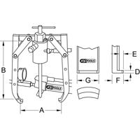 KS Tools 6400250 Spanbereik: 1000 mm Aantal haken: 2 - thumbnail