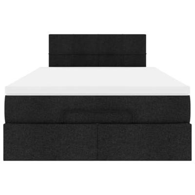 Ottoman bed met matras en LED's 120x200 cm stof zwart