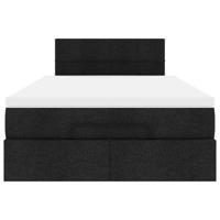 Ottoman bed met matras en LED's 120x200 cm stof zwart - thumbnail