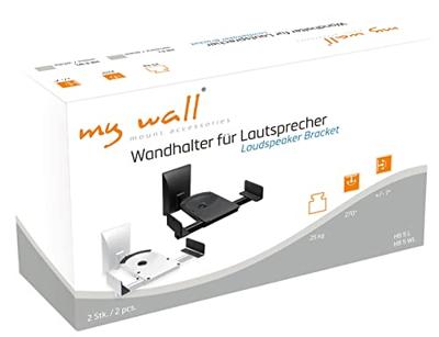 My Wall HB 5 L Luidspreker-wandbeugel Kantelbaar en zwenkbaar Zwart 1 paar