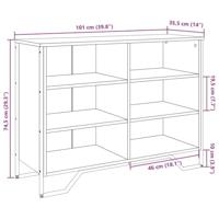 Dressoir 101x35,5x74,5 cm bewerkt hout zwart - thumbnail