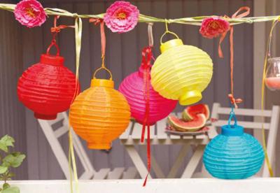 Solar lampion nylon kleur Solar lampion nylon kleur