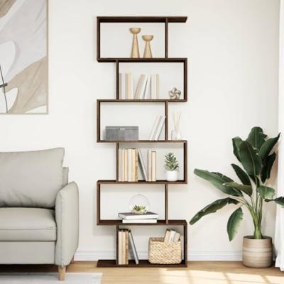 Kamerscherm / boekenkast 6-laags 70x24x193 cm hout bruin eiken