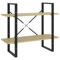 VidaXL Boekenkast met 2 schappen 80x30x70 cm spaanplaat sonoma eiken - thumbnail