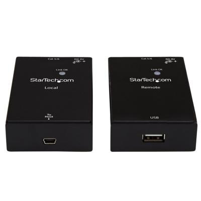 StarTech.com USB 2.0 Extender via Cat5e/Cat6 kabel (RJ45) - Tot 165ft (50m) - High Speed USB Port Extender Adapter Kit - Aangedreven - USB over Ethernet-kabelextender - 480 Mbps - Metaal (USB2001EXTV)