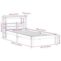 Bedframe zonder matras massief grenenhout wasbruin 90x200 cm - thumbnail