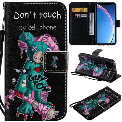 Voor iPhone 11 Pro geschilderd patroon horizontale Flip leergeval met portemonnee & houder & kaartsleuven & Lanyard (One-Eyed Mouse)