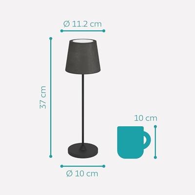Eglo TafellampLeonero zwart met stof - 75938