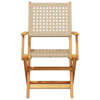 5-delige Tuinset poly rattan en massief hout beige - thumbnail