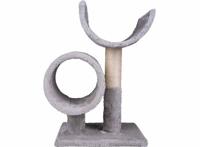 Maxxpro Krabpaal - Met Tunnel - 50 cm - Pluche en Sisal - Grijs - thumbnail